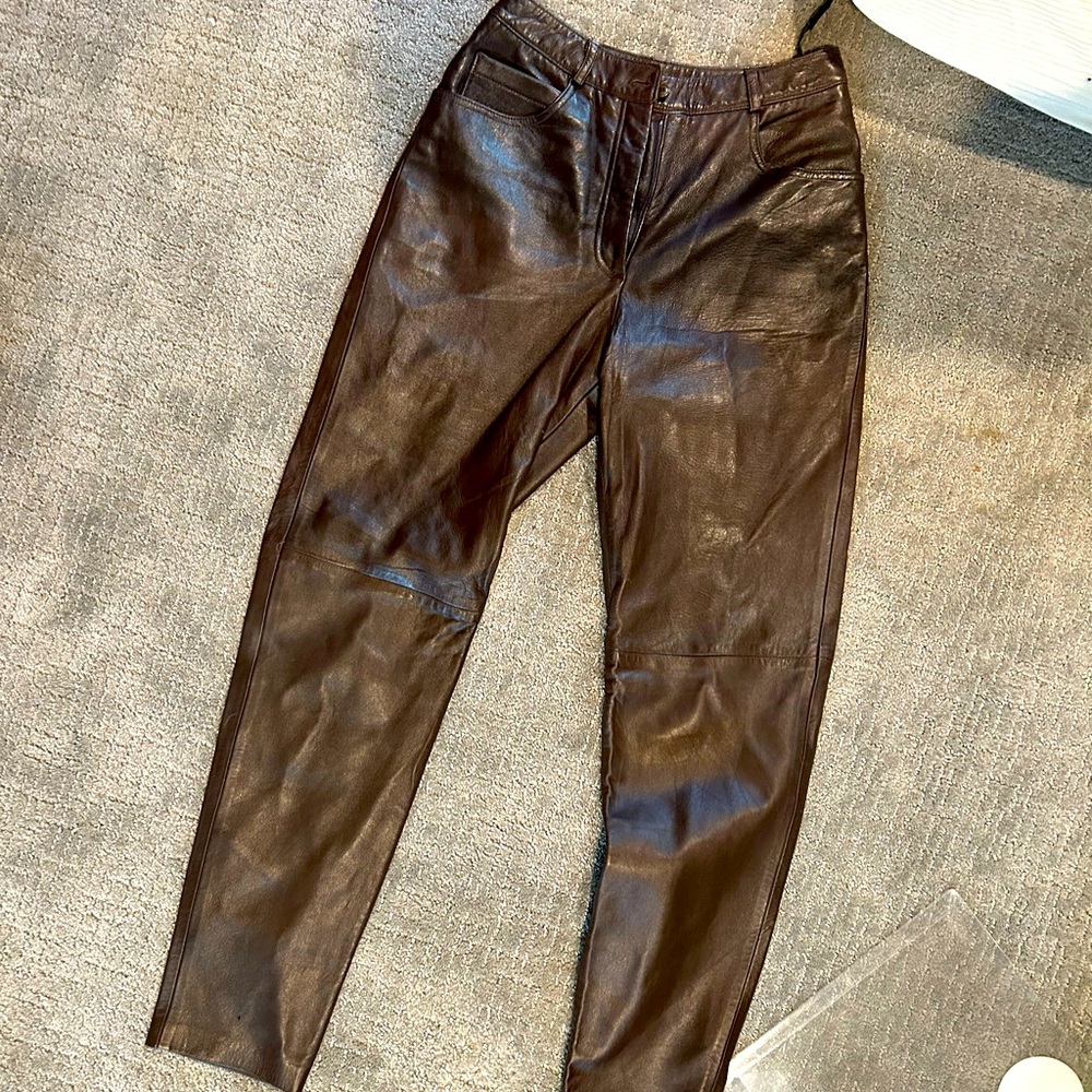Vintage brown leather pants